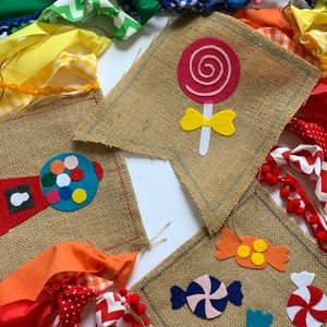 Candyland-Themed Fabric Banner *HANDMADE*